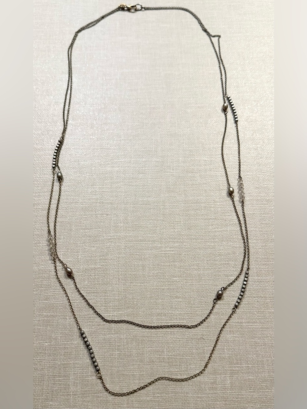 Banana Republic Long Layered Pearl & Beaded Chain Necklace